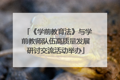 《学前教育法》与学前教师队伍高质量发展研讨交流活动举办