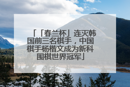 「春兰杯」连灭韩国前三名棋手，中国棋手杨楷文成为新科围棋世界冠军