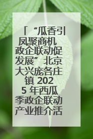 “瓜香引凤聚商机 政企联动促发展”北京大兴庞各庄镇 2025 年西瓜季政企联动产业推介活动圆满举行