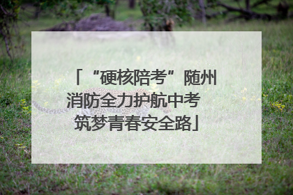 “硬核陪考”随州消防全力护航中考 筑梦青春安全路