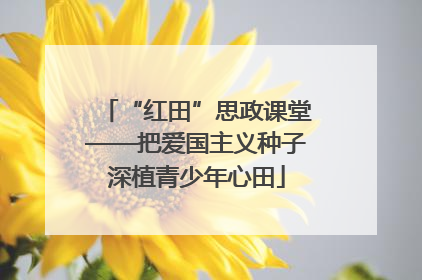 “红田”思政课堂——把爱国主义种子深植青少年心田
