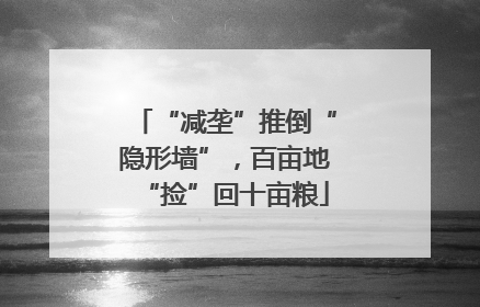 “减垄”推倒“隐形墙”，百亩地“捡”回十亩粮