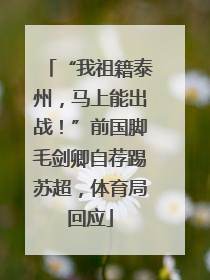 “我祖籍泰州，马上能出战！”前国脚毛剑卿自荐踢苏超，体育局回应