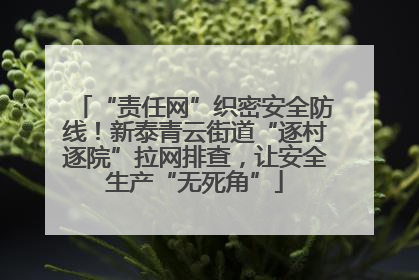 “责任网”织密安全防线！新泰青云街道“逐村逐院”拉网排查，让安全生产“无死角”