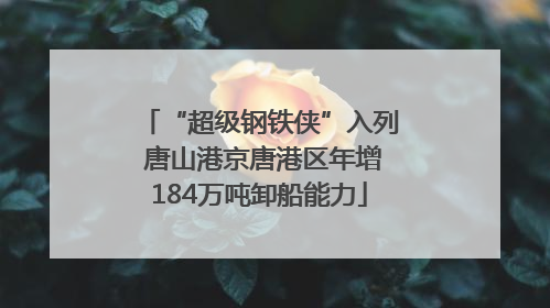 “超级钢铁侠”入列 唐山港京唐港区年增184万吨卸船能力