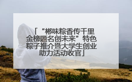 “郴味粽香传千里 金榜题名创未来”特色粽子推介暨大学生创业助力活动收官