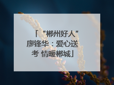 “郴州好人”廖锋华：爱心送考 情暖郴城