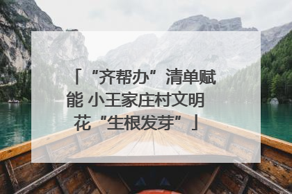 “齐帮办”清单赋能 小王家庄村文明花“生根发芽”