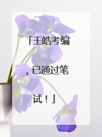 王皓考编，已通过笔试！