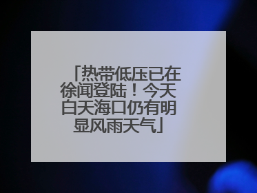 热带低压已在徐闻登陆！今天白天海口仍有明显风雨天气