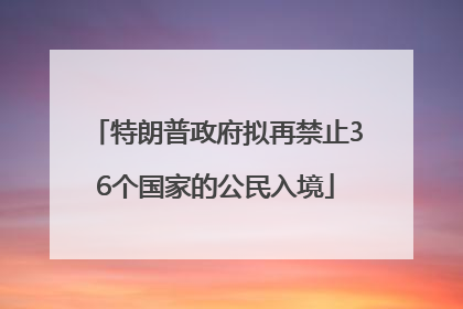 特朗普政府拟再禁止36个国家的公民入境
