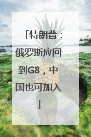 特朗普：俄罗斯应回到G8，中国也可加入