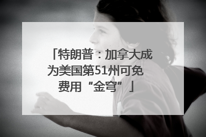 特朗普：加拿大成为美国第51州可免费用“金穹”