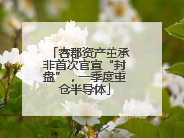 睿郡资产董承非首次官宣“封盘”，一季度重仓半导体