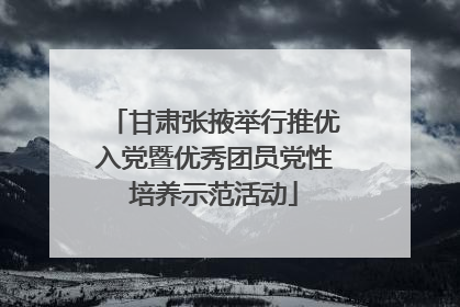 甘肃张掖举行推优入党暨优秀团员党性培养示范活动