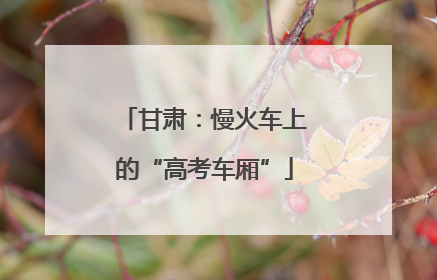 甘肃：慢火车上的“高考车厢”