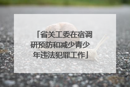 省关工委在宿调研预防和减少青少年违法犯罪工作