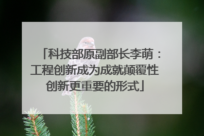 科技部原副部长李萌：工程创新成为成就颠覆性创新更重要的形式