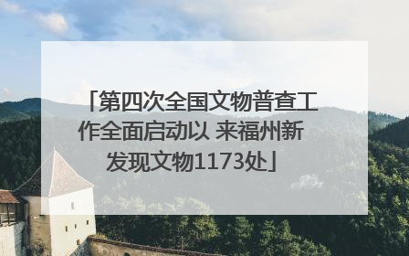 第四次全国文物普查工作全面启动以 来福州新发现文物1173处