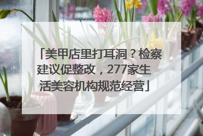 美甲店里打耳洞？检察建议促整改，277家生活美容机构规范经营