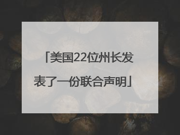 美国22位州长发表了一份联合声明