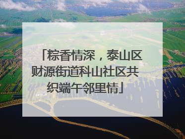 粽香情深，泰山区财源街道科山社区共织端午邻里情