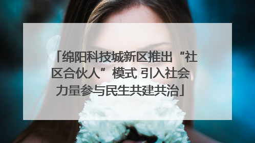 绵阳科技城新区推出“社区合伙人”模式 引入社会力量参与民生共建共治