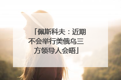 佩斯科夫：近期不会举行美俄乌三方领导人会晤