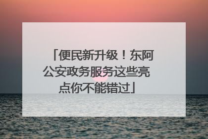 便民新升级！东阿公安政务服务这些亮点你不能错过
