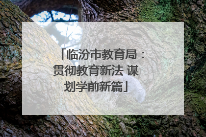 临汾市教育局：贯彻教育新法 谋划学前新篇