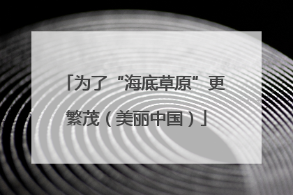 为了“海底草原”更繁茂（美丽中国）