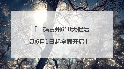 一码贵州618大促活动6月1日起全面开启