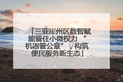 三亚崖州区数智赋能管住小微权力 “机器管公章”，构筑便民服务新生态