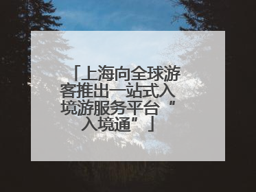 上海向全球游客推出一站式入境游服务平台“入境通”