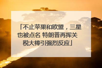 不止苹果和欧盟，三星也被点名 特朗普再挥关税大棒引强烈反应