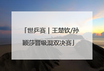世乒赛｜王楚钦/孙颖莎晋级混双决赛