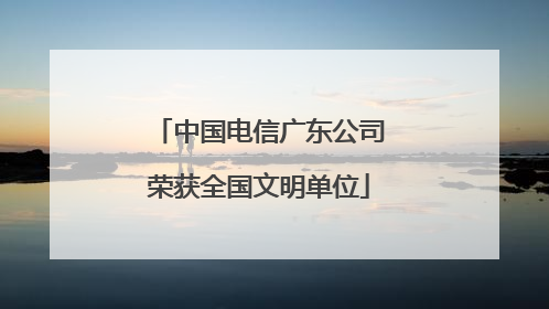 中国电信广东公司荣获全国文明单位