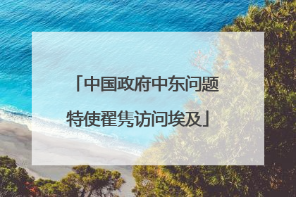 中国政府中东问题特使翟隽访问埃及