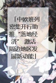 中欧班列密集开行助推“落地经济” 激活周边地区发展新动能