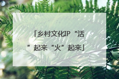 乡村文化IP“活”起来“火”起来