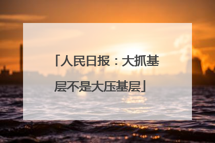 人民日报：大抓基层不是大压基层