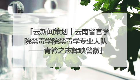 云新闻策划丨云南警官学院禁毒学院禁毒学专业大队——青衿之志辉映警徽