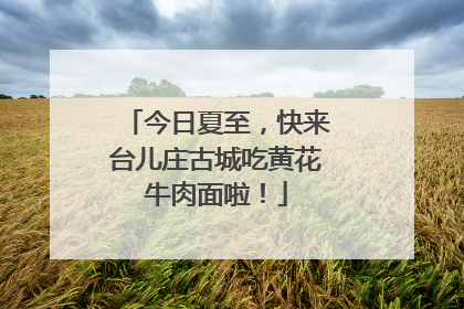 今日夏至，快来台儿庄古城吃黄花牛肉面啦！
