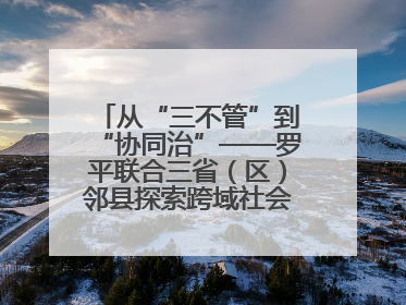 从“三不管”到“协同治”——罗平联合三省（区）邻县探索跨域社会治理新模式