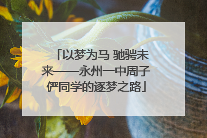 以梦为马 驰骋未来——永州一中周子俨同学的逐梦之路