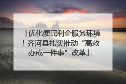优化便民利企服务环境！齐河县扎实推动“高效办成一件事”改革