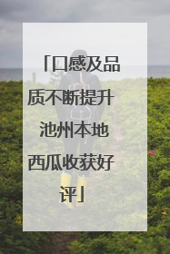 口感及品质不断提升 池州本地西瓜收获好评