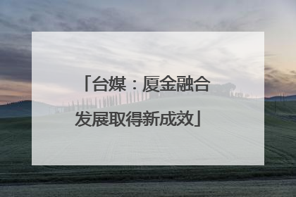 台媒：厦金融合发展取得新成效