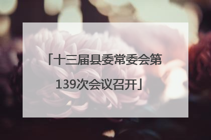 十三届县委常委会第139次会议召开
