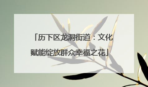 历下区龙洞街道：文化赋能绽放群众幸福之花